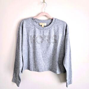 🩶NWT Michael Kors studded monogram crop sweatshirt